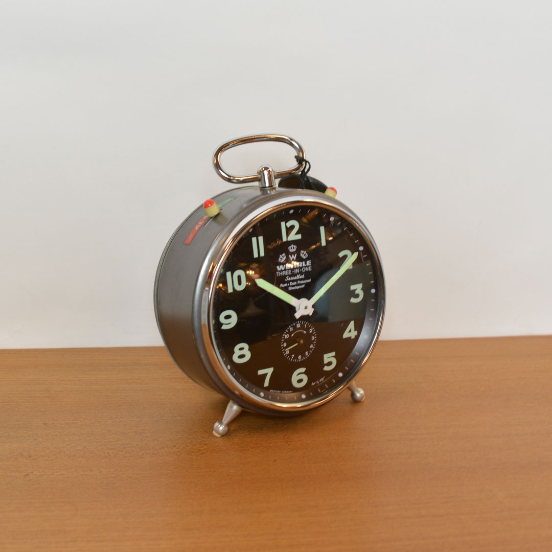 Desk Alarm Clock, WEHRLE, 1960’s -Rent Only- Retrosexual Vintage Shop
