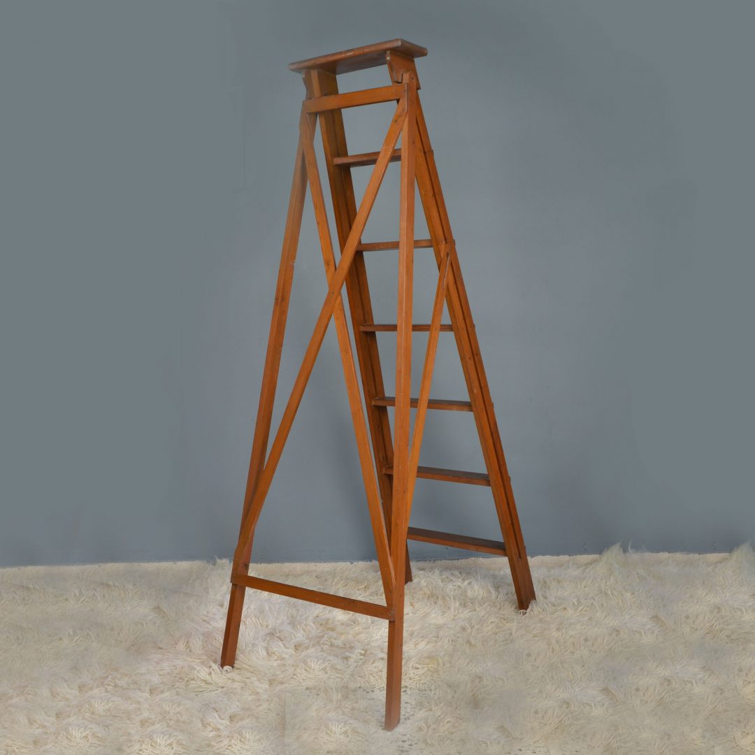 Vintage Wooden Folding Library Step Ladder -Rent Only- MODERNON - A ...