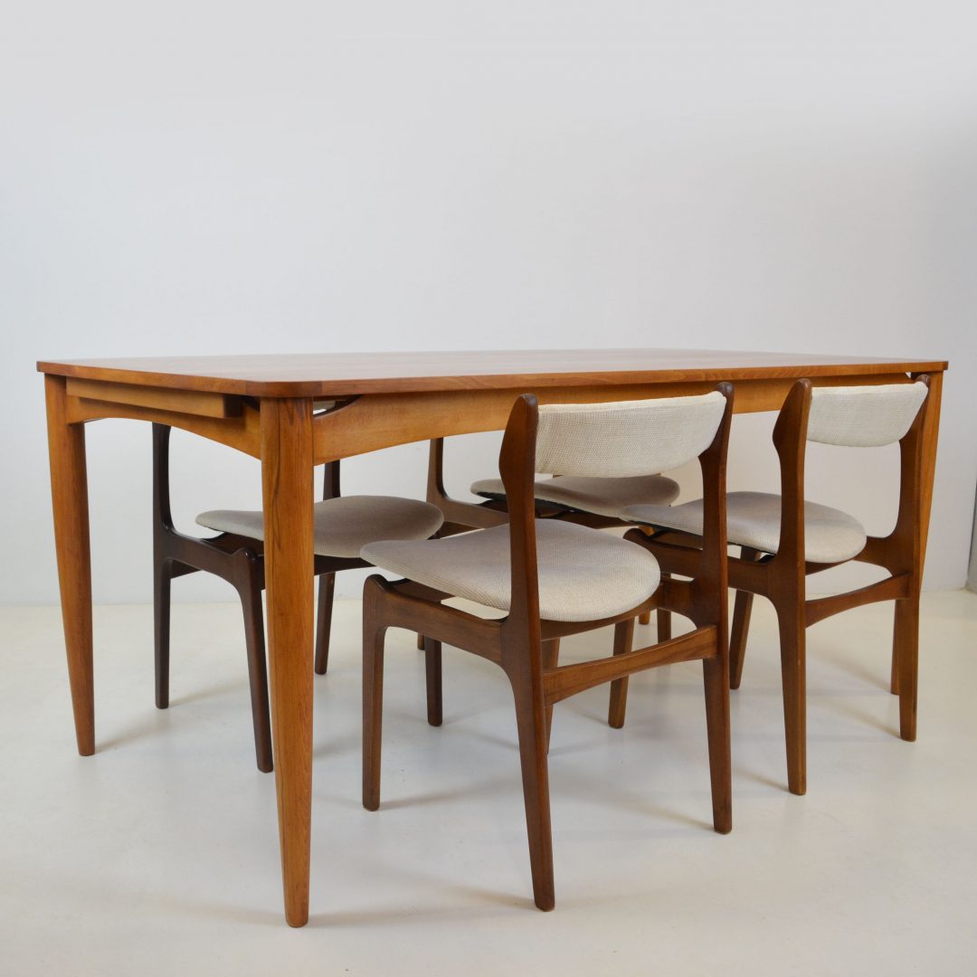 Mid Century Rectangular Dining Table With Two Extra Leaves - MODERNON ...